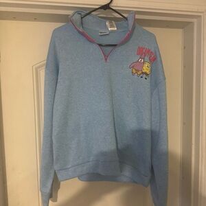 Nickelodeon SpongeBob SquarePants Juniors Light Blue Fashion Sweatshirt large